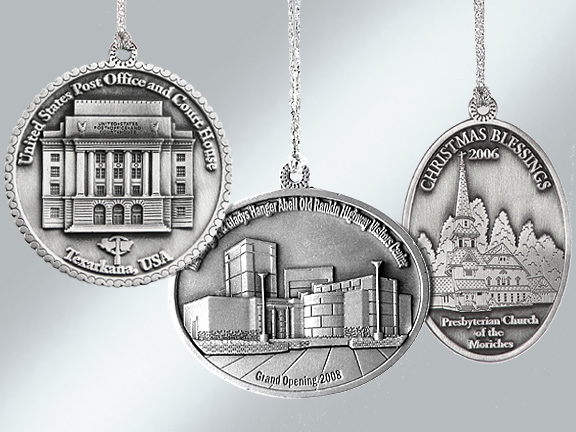 Custom pewter Christmas ornaments