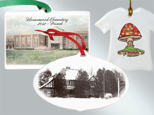 Custom porcelain Christmas ornaments