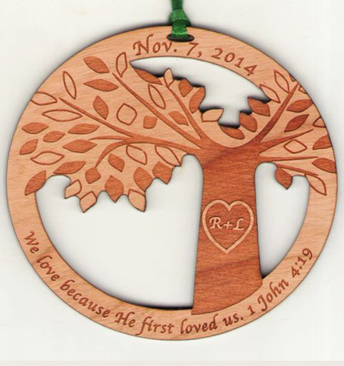 Custom Wood ornament example