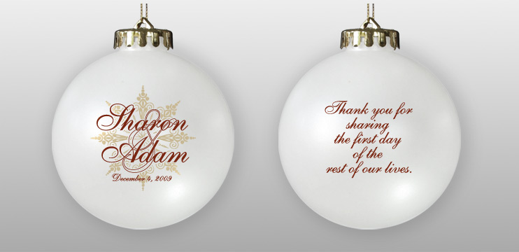 Personalized Two-Sided Wedding Favor Ornament